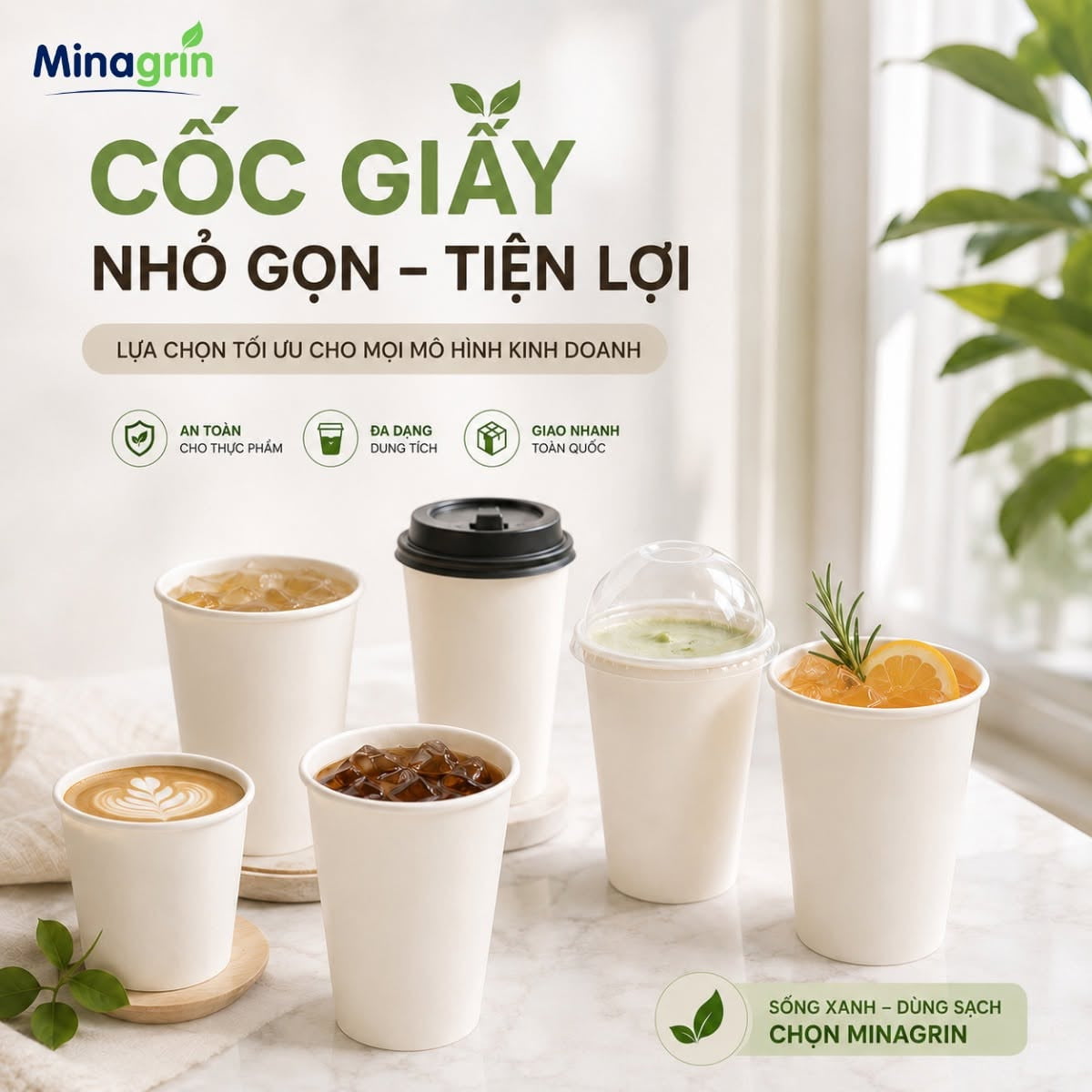 Cốc giấy giá rẻ – Giá sỉ cốc giấy 9oz, 12oz, 16oz